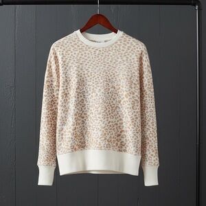 Women's Sweatshirt Beige Print (Size: M) NWT